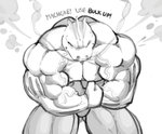 anthro biceps flexing growth male muscle_growth muscular muscular_anthro muscular_male nose_steam one_eye_closed pecs solo steam vein veiny_muscles wink chirros nintendo pokemon generation_1_pokemon lizard machoke pokemon_(species) reptile scalie