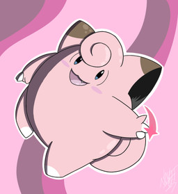 ambiguous_gender blush gesture looking_at_viewer pose posed smile smiling_at_viewer solo waving waving_at_viewer watistaht nintendo pokemon clefairy generation_1_pokemon pokemon_(species) absurd_res hi_res