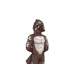 aboriginal anthro brown_eyes male markings nude solo tribal tribal_markings saintbullart lands_of_fire dhurra mammal monotreme platypus