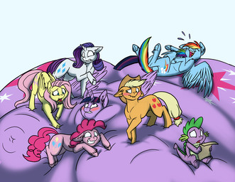 blue_body blue_feathers blue_fur blush cutie_mark feathered_wings feathers female feral fur group hair horn immobile laugh male morbidly_obese multicolored_hair obese overweight purple_body purple_feathers purple_fur purple_hair rainbow_hair scroll tail two_tone_hair wings yellow_body yellow_feathers foxenawolf friendship_is_magic hasbro my_little_pony mythology applejack_(mlp) fluttershy_(mlp) mane_six_(mlp) pinkie_pie_(mlp) rainbow_dash_(mlp) rarity_(mlp) spike_(mlp) twilight_sparkle_(mlp) dragon earth_pony equid equine horse mammal mythological_creature mythological_equine mythological_scalie pegasus pony scalie unicorn winged_unicorn digital_media_(artwork) unavailable_at_source