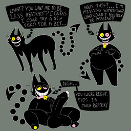 anthro big_penis bodily_fluids feral genital_fluids genitals heterochromia huge_penis hyper hyper_genitalia hyper_penis male overweight penis pointed_tail precum solo text sugabunhun deltarune undertale_(series) friend_(deltarune) felid feline felis mammal 1:1 absurd_res english_text hi_res