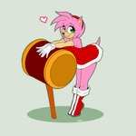 anthro backless_clothing backless_dress clothing dress female hammer heart_symbol pink_body red_clothing red_dress solo tools wendel_fragoso sega sonic_the_hedgehog_(series) amy_rose eulipotyphlan hedgehog mammal 1:1 absurd_res hi_res