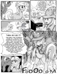 2012 book cape clothing comic cutie_mark derpy_hooves_(mlp) dialogue english_text equid equine feathered_wings feathers female feral friendship_is_magic greyscale guardian-core hasbro hat headgear headwear hi_res horn lyra_heartstrings_(mlp) mammal monochrome my_little_pony mythological_creature mythological_equine mythology outside pegasus quadruped tail text trixie_(mlp) unicorn wings