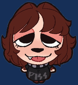 ambiguous_gender band_shirt big_forehead black_clothing black_nose black_shirt black_topwear blep brown_body brown_fur brown_hair clothing collar cute_fangs droopy_eyes ears_up eyeliner fangs fur hair hairy light_body light_skin looking_at_viewer looking_pleasured makeup pink_eyelids print_clothing print_shirt print_t-shirt print_topwear pupils shirt solo studded_collar studs t-shirt teeth tongue tongue_out topwear white_body wonderslug mythology pepper_(wonderslug) canid canine humanoid mammal mythological_canine mythological_creature werecanid werecanine werecreature werewolf alpha_channel low_res