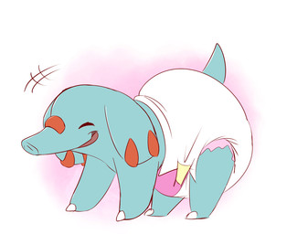 abstract_background ambiguous_gender big_diaper blue_body blue_tail claws clean_diaper clothed clothing diaper diaper_only excited eyes_closed feral floppy_ears open_mouth open_smile proboscis_(anatomy) side_view smile solo tail toe_claws topless trunk_(anatomy) wearing_diaper white_diaper fang29 nintendo pokemon generation_2_pokemon phanpy pokemon_(species) full-length_portrait hi_res portrait