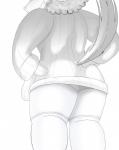 anthro butt clothed clothing female footwear grin horn legwear panties smile socks solo sweater topwear underwear upskirt kl0ndike poppy_opossum ewe-lala bovid caprine domestic_sheep mammal sheep absurd_res hi_res monochrome