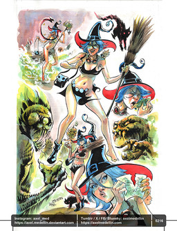 5_fingers 5_toes ambiguous_feral ambiguous_gender ambiguous_humanoid arms_bent bent_legs black_body black_bottomwear black_clothing black_crop_top black_footwear black_fur black_hat black_headwear black_high_heels black_purse black_shirt black_skirt black_tail black_topwear blue_eyes bottomwear breasts broom cleaning_tool cleavage close-up clothed clothed_female clothed_human clothing convenient_censorship crop_top doll empty_eyes extreme_size_difference eyelashes eyes_closed eyewear fangs feet female female_human female_humanoid feral fight fingers flying footwear fully_clothed fully_clothed_female fully_clothed_human fur furrowed_brow furrowed_eyebrows gesture goggles goggles_around_neck green_body green_scales green_teeth group hand_gesture hat headgear headwear high_heels holding_broom holding_cleaning_tool holding_object holding_paper holding_purse larger_ambiguous larger_female larger_human larger_humanoid light lips magic_user medium_hair midriff mostly_nude_female mostly_nude_human mouth_closed multi_head navel not_furry number open_mouth open_smile orange_sclera orange_teeth outside paper partially_submerged pink_sky plant pointing pointing_at_another red_body red_scales red_sclera scales shirt shoes size_difference skirt sky small_breasts smaller_ambiguous smaller_female smaller_feral smaller_humanoid smile spitting_out split_form standing swimming tail tan_body tan_lips tan_skin tearing_paper teeth text text_box toes topwear voodoo voodoo_doll walking water witch witch_hat x_eyes axelmedellin inktober shapeshifter_(axelmedellin) voodoo_doll_(axelmedellin) witch_(axelmedellin) animate_inanimate domestic_cat elemental_creature felid feline felis flora_fauna human humanoid living_doll living_pumpkin mammal marine merfolk reptile scalie siren snake 2025 artist_name colored dated english_description lighting multiple_scenes painting_(artwork) pen_(artwork) shaded signature traditional_media_(artwork) url