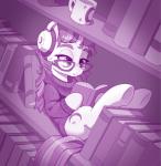 book bookshelf clothing container cup electronics eyewear female feral furniture glasses headphones horn lying reading sitting solo sweater topwear dstears friendship_is_magic hasbro my_little_pony mythology moondancer_(mlp) equid equine mammal mythological_creature mythological_equine unicorn 2019 hi_res monochrome purple_theme