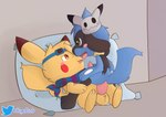 anal anal_penetration duo eyes_to_eyes feral male male/male male_penetrated male_penetrating male_penetrating_male penetration pillow sex hugoriolu nintendo pokemon hugo_the_riolu sparkychu generation_1_pokemon generation_4_pokemon pikachu pokemon_(species) riolu absurd_res hi_res