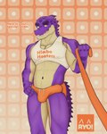 anthro bulge looking_at_viewer male marvin_the_alligator solo ryoryoryo_20 himbo_hooters alligator alligatorid crocodilian reptile scalie absurd_res hi_res