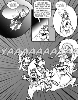 anthro carrying_another collar dark_humor facial_hair female feral fluffy fluffy_tail group hair horror_(expression) humor male mustache ponytail realization running scared screaming sharp_teeth speed_lines spiked_collar spikes stuttering tail teeth text chris_fischer chip_'n_dale_rescue_rangers disney dale_(disney) monterey_jack_(cdrr) tammy_squirrel canid canine canis chipmunk domestic_dog ground_squirrel mammal mouse murid murine rodent sciurid tree_squirrel english_text hi_res monochrome