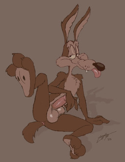 anatomically_correct anatomically_correct_genitalia anatomically_correct_penis anthro anus arm_support balls bedroom_eyes brown_body brown_fur butt claws fangs feet foot_focus fur genitals male narrowed_eyes pawpads paws penis seductive shadow smile solo teeth tongue tongue_out whisker_spots yellow_sclera bogtrom looney_tunes warner_brothers wile_e._coyote canid canine canis coyote mammal 2025 signature