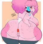 anthro anus areola big_breasts big_butt blush body_writing bottomwear bottomwear_down breasts butt buttplug clothed clothing female freckled_butt freckles genitals huge_butt hyper hyper_butt looking_back neck_tuft nipples obese overweight overweight_anthro overweight_female pants pants_down partially_clothed pink_body plug_(sex_toy) poofy_hair pussy sex_toy solo spread_butt spreading tally_marks thick_thighs tuft writing_on_butt niick_galaxy bunna_(niick_galaxy) lagomorph leporid mammal rabbit signature