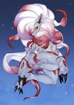 anthro big_breasts biped breasts claws digitigrade female finger_claws fur hair looking_at_viewer red_body red_fur solo toe_claws white_body white_fur yellow_sclera sirn_0121 nintendo pokemon pokemon_legends_arceus canid canine generation_8_pokemon hisuian_form hisuian_zoroark mammal pokemon_(species) regional_form_(pokemon) 2021 hi_res shaded