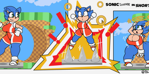 anthro breast_expansion breasts crossgender dizzy expansion female green_hill_zone ring short_stackification shortstack shrinking size_transformation solo spikes text transformation trap_(contrivance) blueberrygrizzly sega sonic_the_hedgehog_(series) sonic_the_hedgehog eulipotyphlan hedgehog mammal absurd_res comic hi_res