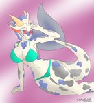 anthro bikini bra bright clothing eyewear female fin glasses solo summer swimwear two-piece_swimsuit underwear cthuwulhu mythology yhakir amur_carp carp cyprinid cypriniform dragon fish hybrid koi marine mythological_creature mythological_scalie scalie shark typical_carp absurd_res hi_res