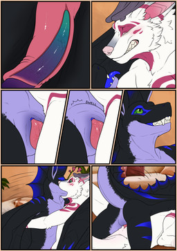 abdominal_bulge anthro anthro_on_anthro anthro_penetrated anthro_penetrating anthro_penetrating_anthro antlers big_ears bodily_fluids border countershading duo fur genital_fluids genitals horn kissing knot knotted_penis knotting male male/male male_penetrating mane membrane_(anatomy) membranous_wings nude orange_border penetration penetration_interlock penile penile_penetration penis penis_in_penis sex slit_knotting slit_penetration slit_play smile smiling_at_another smiling_at_partner smug_face surprise_penis surprised tail tongue tongue_out urethral urethral_penetration wings armomen conditional_dnp mythology firondraak tiesci bat dragon furred_dragon furred_scalie mammal mythological_creature mythological_scalie scalie comic hi_res