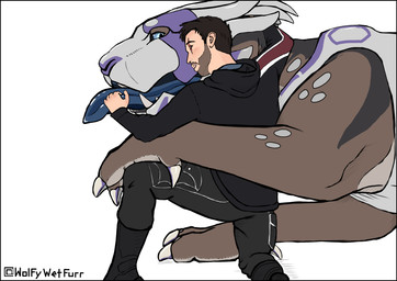 betweenworlds female feral infinite_between_worlds male wolfywetfurr_(artist) bioware electronic_arts mass_effect alien human mammal turian varren