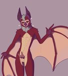 2_penises abs animal_genitalia animal_penis anthro balls erection fangs fur genitals hemipenes male mane maroon_fur multi_genitalia multi_penis navel nipples penis slim solo spread_wings standing tan_body tan_fur teeth tongue tongue_out winged_arms wings garbospace_(artist) rezzybat bat flying_fox mammal megabat spectacled_flying_fox hi_res