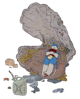 anthro biped blue_body blue_fur bottomless clothed clothing countershading eyes_closed fur fur_markings gas_can gem gloves_(marking) jerrycan leg_markings lying male markings on_back partially_clothed pawpads paws pearl_(gem) simple_background sleeping socks_(marking) solo sweater sweater_vest tail topwear topwear_only vest water white_background white_body white_fur qs75834 animal_crossing nintendo rover_(animal_crossing) anthozoan aquatic asterozoan bivalve clam cnidarian coral echinoderm felid feline fish mammal mollusk starfish