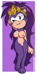 4_fingers anthro areola big_areola big_breasts black_eyes border breasts crown curvy_figure eyelashes female fingers fur genitals hair headgear long_hair looking_at_viewer mature_anthro mature_female multicolored_body multicolored_fur nipples nude one_eye_closed purple_background purple_body purple_fur purple_hair pussy queen royalty simple_background solo tan_body tan_fur thick_thighs tiara two_tone_body two_tone_fur voluptuous white_border wide_hipped_female wide_hips wink winking_at_viewer kumashurade sega sonic_the_hedgehog_(series) sonic_underground queen_aleena_hedgehog eulipotyphlan hedgehog mammal 2023 absurd_res artist_name digital_drawing_(artwork) digital_media_(artwork) hi_res watermark