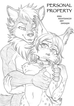 anthro breast_grab breasts collar collar_only duo fantasy female fur hair hand_on_breast larger_male looking_back male male/female medieval medieval_fantasy navel nude sex_slave simple_background size_difference slave smaller_female smile standing text daigaijin nightdancer_(character) zaire_(nightdancer) canid canine canis felid feline lynx mammal wolf 2025 comic cover cover_art cover_page digital_drawing_(artwork) digital_media_(artwork) english_text hi_res monochrome sketch