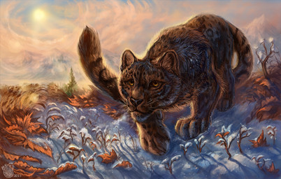 4_fingers 4_toes ambiguous_gender autumn black_body black_fur black_lips black_nose black_spots brown_body brown_fur cloud day detailed_background digitigrade feet feral fingers fur hindpaw inner_ear_fluff leaf leopard_spots light lips long_mouth looking_at_viewer markings melanistic mountain nature no_sclera nude outside paws photorealism plant realistic shadow sky snout snow solo spots spotted_body spotted_fur sun sunlight toes tree tuft walking whiskers yellow_eyes flashw siegmar felid jaguar leopard mammal pantherine 2015 digital_media_(artwork) digital_painting_(artwork) painting_(artwork)
