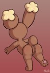 anus bent_over brown_body brown_fur buneary butt female feral fur generation_4_pokemon genitals heshieokf hi_res humanoid_genitalia humanoid_pussy lagomorph leaning leaning_forward mammal nintendo nude on_one_leg pawpads pokemon pokemon_(species) pussy shaved solo standing