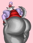 anthro balls big_butt butt genitals looking_back male obese obese_anthro obese_male overweight overweight_anthro overweight_male presenting presenting_hindquarters raised_tail solo tail thick_thighs sunflower_fox disney robin_hood_(disney) sheriff_of_nottingham canid canine canis mammal wolf hi_res