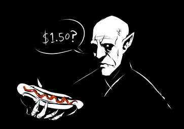 5_fingers asking bald black_background black_speech_bubble claws fangs finger_claws fingers food holding_food holding_hot_dog holding_object hot_dog humanoid_hands humanoid_pointy_ears ketchup looking_at_food looking_at_hot_dog looking_at_object looking_down male mature_humanoid mature_male monotone_background mouth_closed not_furry partial_speech_bubble pointy_ears price question simple_background solo speech_bubble teeth three-quarter_view izra nosferatu count_orlok humanoid vampire 2026 black_and_white digital_drawing_(artwork) digital_media_(artwork) monochrome spot_color