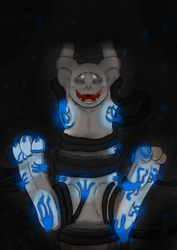 3_toes anthro feet feral looking_up male solo teeth tentacles tickle_torture tickling tickling_armpits tickling_feet toes tongue tklsfm rain_world videocult survivor_(rain_world) slugcat worm_grass_(rain_world) absurd_res hi_res