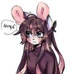 anthro blue_eyes bow_accessory brown_hair clothing female hair rabbit_ears solo sweater topwear anakoluth lagomorph leporid mammal rabbit 1:1 hi_res