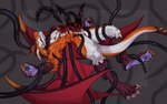 agony anthro blood bodily_fluids death feet fur gore intestinal macabre male organs pain paws solo tail tearing tentacles xenophilia kolkolukija mythology dragon furred_dragon furred_scalie mythological_creature mythological_scalie reptile scalie absurd_res hi_res