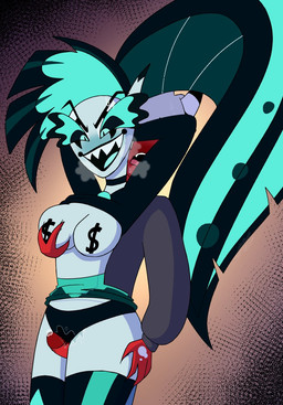 blush bodily_fluids bottomless bottomless_male bottomwear breast_grab breasts breath choker clothed clothed_female clothed_sex clothing clothing_lift currency_symbol dollar_sign duo exposed_breasts female fin fin_hair from_behind_position genital_fluids genitals green_body green_eyes green_skin grey_sweatshirt groping_from_behind hair hand_on_breast hand_on_leg hand_on_thigh hands_behind_head horn humanoid_on_humanoid interspecies jewelry legs_together legwear male male/female necklace open_mouth open_smile panties pasties penis precum pseudo_hair pupils red_body red_penis red_skin sex sharp_teeth shirt shirt_lift simple_background skirt skirt_lift slit_pupils smile sweat sweatshirt symbol teeth textured_background thick_thighs thigh_highs thigh_sex topwear underwear vaginal_fluids wet wet_clothing wet_panties wet_underwear white_hair poparc_nsfw hellaverse helluva_boss glitz_(helluva_boss) animal_humanoid aquatic aquatic_humanoid demon fish fish_humanoid humanoid imp hi_res portrait three-quarter_portrait
