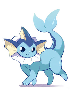 ambiguous_gender blue_body blue_eyes digitigrade feral fin frill_(anatomy) looking_at_viewer paws quadruped simple_background solo tail white_background komanyachi nintendo pokemon eeveelution generation_1_pokemon pokemon_(species) vaporeon 2025 absurd_res digital_media_(artwork) hi_res