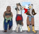 adolescent anthro bald border clothed clothing crossdressing female grey_border group male young greyfox_(artist) alex_(greyfox) angel_(greyfox) kurt_(greyfox) accipitrid accipitriform avian bald_eagle bird border_collie canid canine canis capybara caviid collie domestic_dog eagle eurasian_wolf herding_dog hybrid mammal pastoral_dog rodent sea_eagle sheepdog wolf