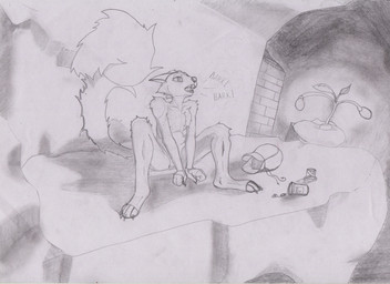 ambiguous_gender anthro bag barking cave digitigrade drugs glowing_plants no_eyebrows pills shadow silly sitting slim solo izzym casualties:_unknown canid canine gunsawian hybrid mammal murid murine rat rodent absurd_res hi_res tagme traditional_media_(artwork)