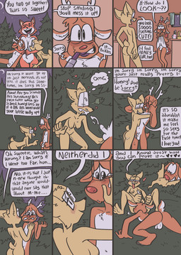 anthro antler_grab antlers backsack balls big_breasts bodily_fluids breast_size_difference breast_squish breasts butt clothed clothing crossdressing cum cumshot dialogue dominant dominant_female duo ejaculation erectile_dysfunction eyewear eyewear_only female foreskin genital_fluids genitals glasses glasses_only group hands-free heart_symbol horn hug humanoid_genitalia humanoid_penis lipstick love makeup male male/female micropenis night nipples nude nude_anthro nude_female nude_male oral outside penis plant premature_ejaculation romantic romantic_couple small_penis small_penis_appreciation speech_bubble squish submissive submissive_male tears text tight_foreskin tree trio unretracted_foreskin vulva wearing_glasses samrockwell420 prancer_(weaver86) canid canine deer fox hybrid mammal new_world_deer reindeer absurd_res comic english_text hi_res