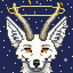 amber_eyes anthro blinking blue_sky detailed_background ear_piercing ear_ring ear_twitch front_view fur halo horn inner_ear_fluff jewelry male outside piercing ring ring_piercing sky star starry_sky tuft white_body white_fur corruptedfox mono_(mononatriumglutamat) canid canine canis mammal wolf 1:1 2023 animated digital_media_(artwork) headshot_portrait low_res pixel_(artwork) pixel_animation portrait short_playtime