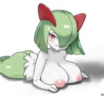 3_fingers areola big_breasts big_butt bottomwear breasts butt clothing female fingers green_hair hair huge_breasts looking_at_viewer nipples not_furry pink_areola pink_nipples pose red_eyes short_stack simple_background skirt smile solo thick_thighs white_background white_body teztaz nintendo pokemon generation_3_pokemon humanoid kirlia pokemon_(species) 2024 hi_res pinup