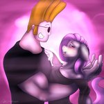 anthro duo female cartoon_network friendship_is_magic hasbro johnny_bravo_(series) my_little_pony fluttershy_(mlp) johnny_bravo human humanoid mammal 1:1 absurd_res hi_res