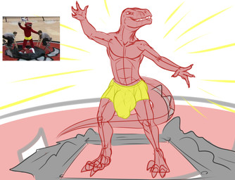 balls basketball big_balls big_bulge big_penis big_tail bottomwear bulge clothed clothing detailed_bulge genitals grin huge_bulge male mascot penis pose presenting revealing_outfit seductive shorts skimpy smile smirk solo spread_arms spread_legs spreading tail teasing thick_tail tight_bottomwear tight_bulges tight_clothing tight_shorts tight_underwear underwear undressing conditional_dnp samagthrav2 toronto_raptors toronto_raptor absurd_res hi_res pinup reference_image