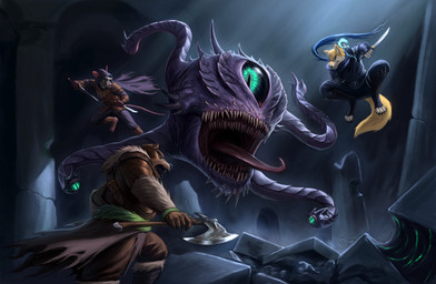 action_scene battle dagger fantasy jumping melee_weapon ninja provoking rogue ruins warrior weapon alrikyam baldur's_gate baldur's_gate_3 dungeons_and_dragons hasbro larian_studios wizards_of_the_coast bud_(budsbutts) jamie_(delsol) server_dingo monster absurd_res hi_res