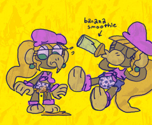 accessory age_regression ageplay anthro baby_bottle blonde_hair bodily_fluids bracelet brown_body brown_fur clothing diaper dress ear_piercing ear_ring embarrassed eyelashes eyes_closed fur genital_fluids green_eyes hair hair_accessory hair_tie hat headgear headwear infantilism jewelry peeing piercing ponytail pull-ups_(diaper) ring_piercing roleplay simple_background solo sweat text topwear unclean_diaper urine used_diaper wet wet_diaper wetting worried young young_anthro cate_wurtz donkey_kong_(series) nintendo dixie_kong haplorhine mammal monkey primate