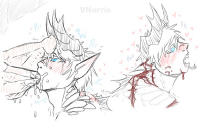 2_penises animal_genitalia animal_penis bite black_fin blood blood_drip blood_on_face blue_eyes blush blush_lines bodily_fluids cum cum_drip cum_in_hair cum_in_mouth cum_inside cum_on_face cum_on_penis dripping fellatio forked_horn forked_tongue genital_fluids genitals hair heart_eyes heart_symbol hemipenes horn male male/male multi_genitalia multi_penis neck_bite neck_bite_mark open_mouth oral penile penis pointy_ears purring scales sex shaking sharp_teeth teeth text tongue tongue_out trembling puppetmaster13uwu mythology gojo_satoru dragon humanoid mythological_creature mythological_scalie scalie english_text sketch