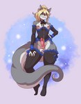 animal_genitalia animal_penis anthro arm_warmers armwear blonde_hair canine_genitalia canine_penis clothed clothing corsage crossdressing femboy fur genitals grey_body grey_fur hair legwear male nipples penis ponytail solo thigh_highs white_body white_fur docdraw_(artist) elias_whitefire ellie_whitefire canid canine canis eurasian_wolf mammal wolf absurd_res hi_res