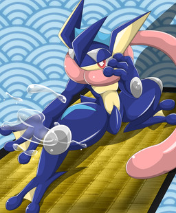 ambiguous_gender anthro red_eyes solo type nintendo pokemon amphibian generation_6_pokemon greninja pokemon_(species) 2015 hi_res