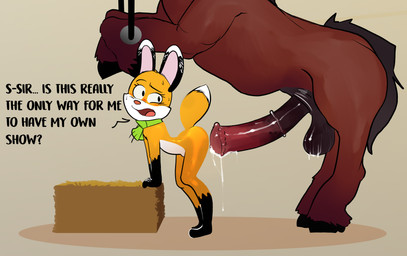 adult_on_young age_difference animal_genitalia animal_penis anthro anthro_on_feral balls bestiality big_balls big_penis duo equine_genitalia equine_penis faceless_character faceless_male female feral genitals imminent_sex loli male male/female nervous nude nude_female penis size_difference text young young_anthro young_female chilean_fox lupi_&_baduki lupi_(lupi_&_banduki) equid equine horse mammal absurd_res english_text hi_res