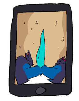 animal_genitalia black_body black_scales blue_penis blue_underbelly camera_view cellphone dick_pic electronics feral fur genital_slit genitals magenta_claws male penis phone scales smartphone solo tapering_penis white_body white_fur gravel_pit_(artist) nintendo pokemon pokemon_mystery_dungeon spike_chunsoft vinyl_(gravel_pit) generation_6_pokemon noivern pokemon_(species)