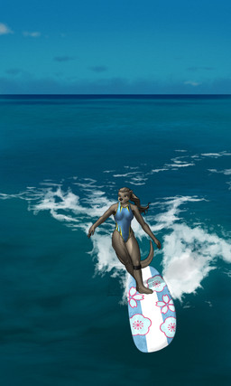 anthro biped breasts clothed clothed_anthro clothed_female clothing day feet female fingers front_view fur grey_body grey_fur grey_hair grey_tail hair one-piece_swimsuit outside sea sky smile solo standing surfboard swimwear tail toes water mykegreywolf nat_(mykegreywolf) mammal mustelid otter 2025 3:5 absurd_res digital_drawing_(artwork) digital_media_(artwork) hi_res